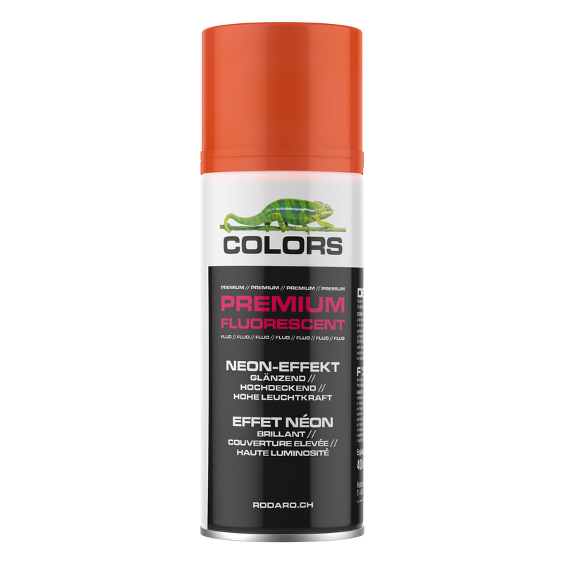Laden Sie das Bild in Galerie -Viewer, COLORS Premium Fluorescent Sprühlack - 400ml Spraydose Neon-Effekt Leuchtrot Glanz