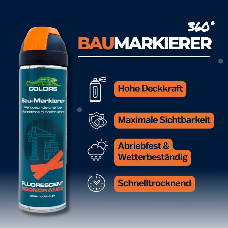 Laden Sie das Bild in Galerie -Viewer, COLORS Baumarkierer 360° 500ml Fluo Spraydose