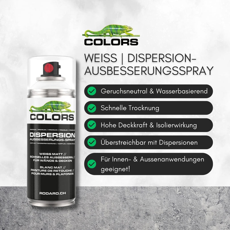 Laden Sie das Bild in Galerie -Viewer, COLORS Dispersion Ausbesserungsspray weiss - 150ml Spraydose - xenial - shop.de