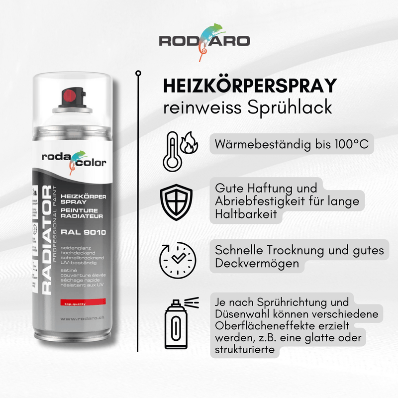 Laden Sie das Bild in Galerie -Viewer, Heizkörperspray RAL9010 reinweiss Sprühlack 6er Set - 400ml Spraydose - xenial - shop.de