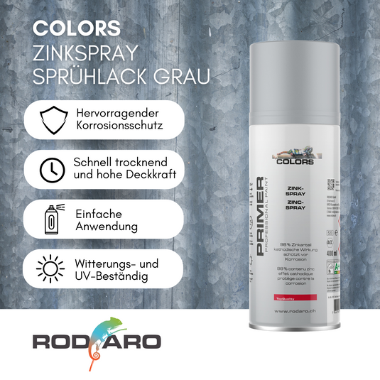 COLORS Zinkspray Sprühlack grau - 400ml Spraydose