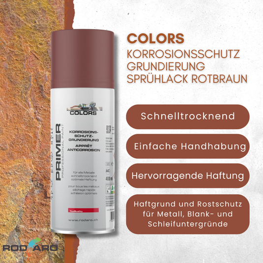 COLORS Korrosionsschutzgrundierung Sprühlack rotbraun - 400ml Spraydose