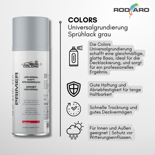 Colors Primer Universalgrundierung Sprühlack grau 6er Set - 400ml Spraydose Haftgrundierung