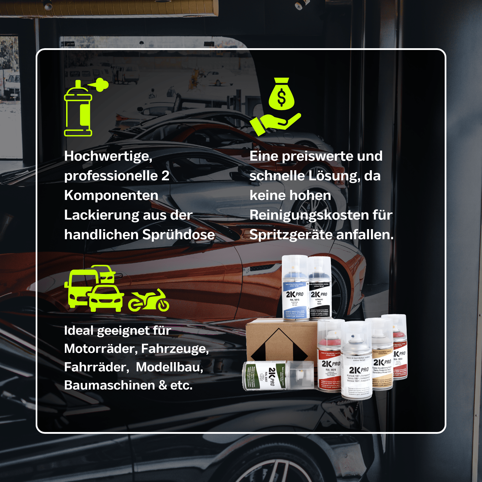 2K Spraydose 250ml - 2 Komponenten Sprühlack | 2K - PRO - xenial - shop.de