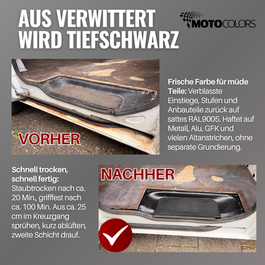 MotoColors Wohnwagen- & Camperlack 3 in 1 Farbe Sprühfarbe 400ml - Primer, Rostschutz, Lack