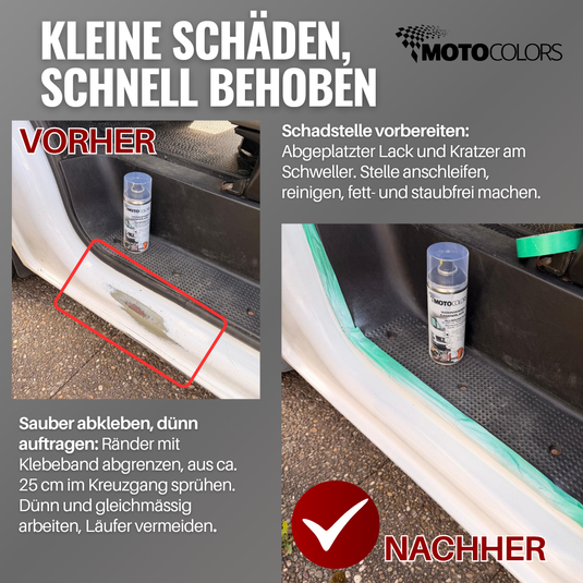 MotoColors Wohnwagen- & Camperlack 3 in 1 Farbe Sprühfarbe 400ml - Primer, Rostschutz, Lack