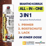 Grafik: Brantho Korrux All-in-One 3in1 Spraydose – Primer, Rostschutz und Lack in einer Dose