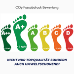 Grafik: CO2-Fussabdruck-Bewertung mit Skala von A++ bis D