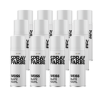 EasySpray Sprühfarbe 400ml – 12er Set Sprühlack Schwarz & Weiss, Matt & Glanz
