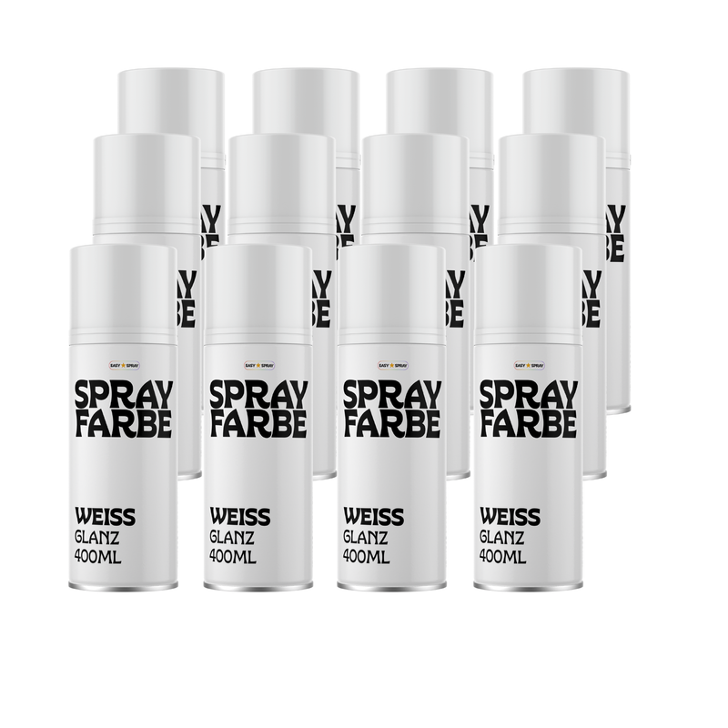 Laden Sie das Bild in Galerie -Viewer, EasySpray Sprühfarbe 400ml – 12er Set Sprühlack Schwarz &amp; Weiss, Matt &amp; Glanz
