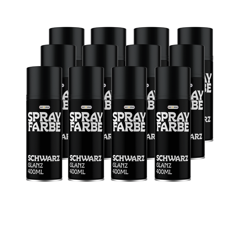 Laden Sie das Bild in Galerie -Viewer, EasySpray Sprühfarbe 400ml – 12er Set Sprühlack Schwarz &amp; Weiss, Matt &amp; Glanz
