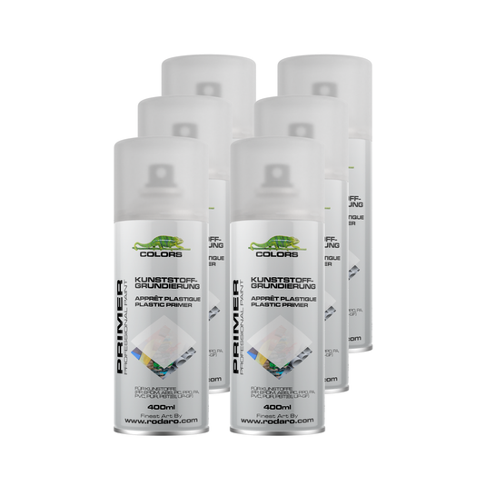 COLORS Kunststoffgrundierung Sprühlack farblos 6er Set - 400ml Spraydose