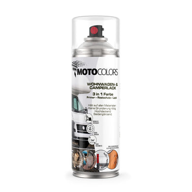 MotoColors Wohnwagen- & Camperlack 3 in 1 Farbe Sprühfarbe 400ml - Primer, Rostschutz, Lack
