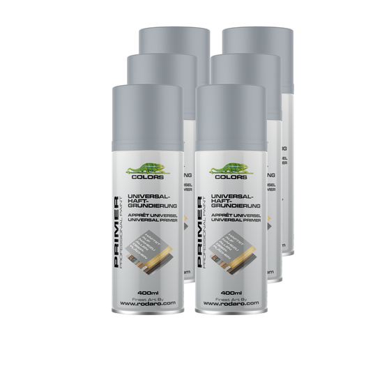 Colors Primer Universalgrundierung Sprühlack grau 6er Set - 400ml Spraydose Haftgrundierung