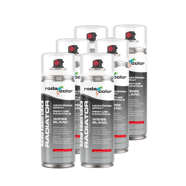 Heizkörperspray Weiss Sprühlack 6er Set - 400ml Spraydose