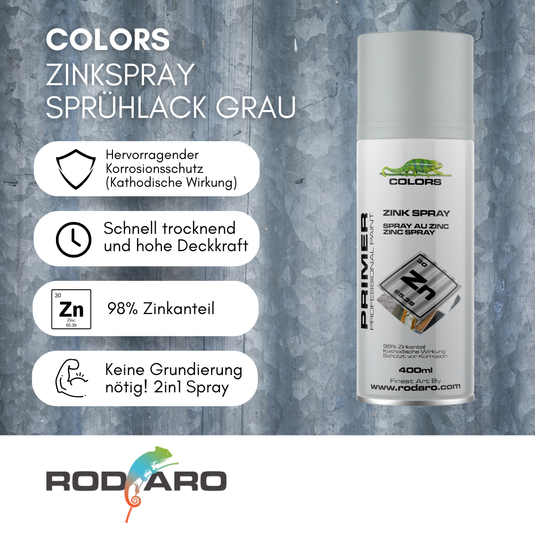 COLORS Zinkspray Sprühlack grau - 400ml Spraydose