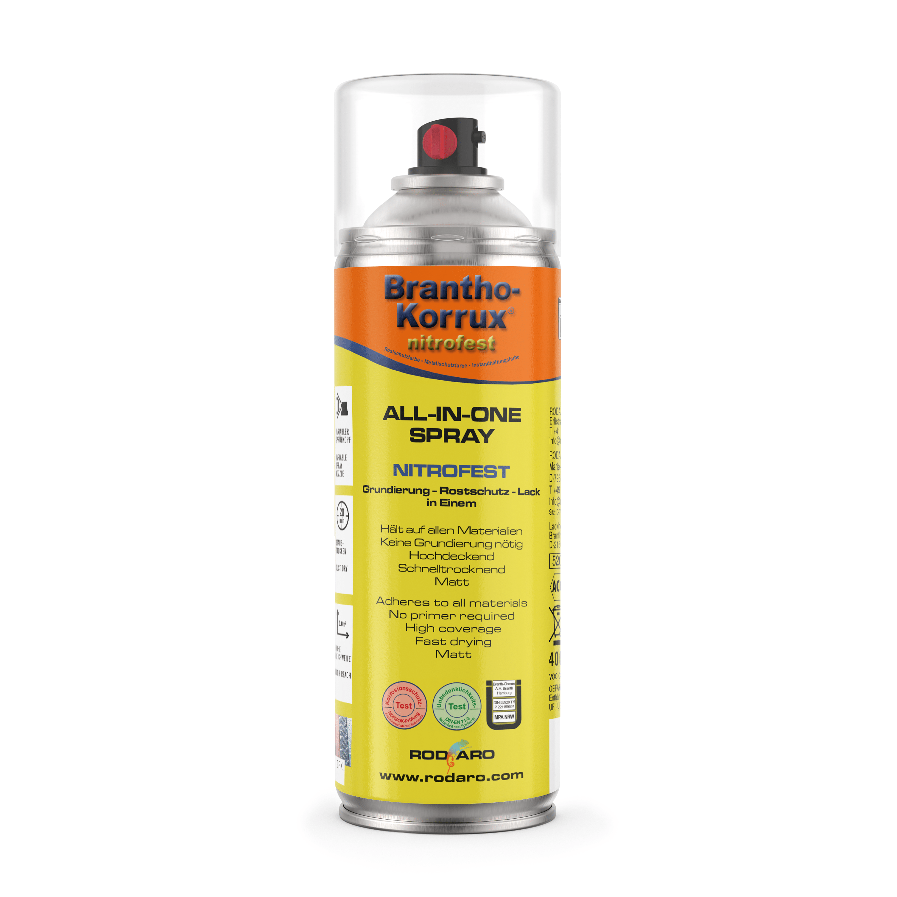Brantho Korrux 3 in 1 Rostschutzlack - All - in - One Sprühdose Primer, Rostschutz und Lack - 400ml Spraydose -